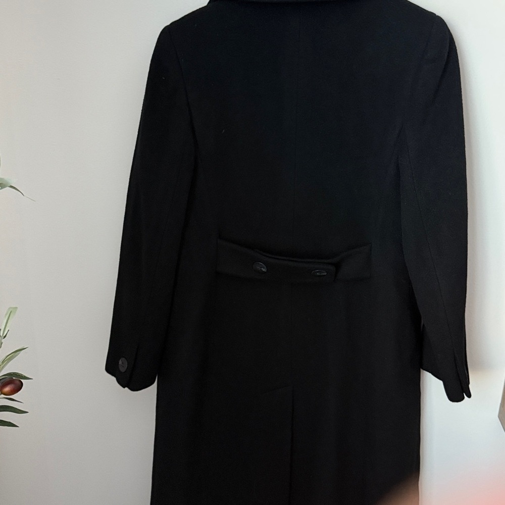 Vintage Saks Fifth Avenue Regency Pure Cashmere Elegant Black Long Coat Size 4 - Picture 10 of 14